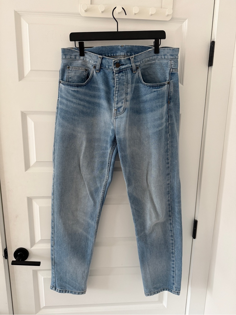 Carhartt WIP Light Blue Straight Leg Men’s Jeans